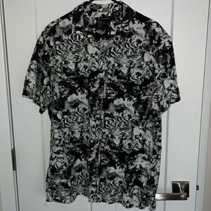 I.N.C. Camp-Collar Floral Shirt